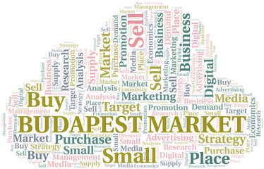 Obraz premium Budapest Market word cloud. Vector made with text only.