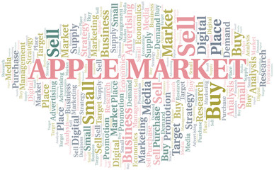 Fototapeta premium Apple Market word cloud. Vector made with text only.