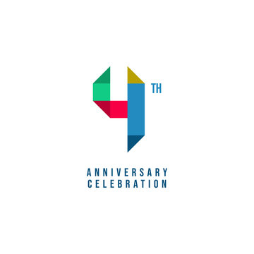4 Th Anniversary Celebration Vector Template Design Illustration