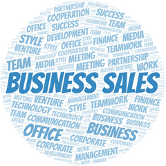 Fototapeta premium Business Sales word cloud. Collage made with text only.