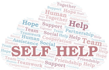 Obraz premium Self Help word cloud. Vector made with text only.