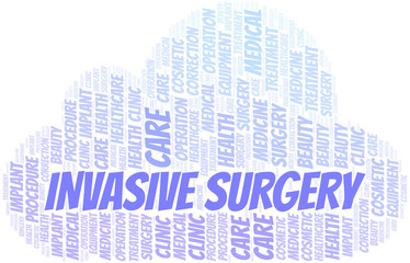 Invasive Surgery word cloud vector made with text only.
