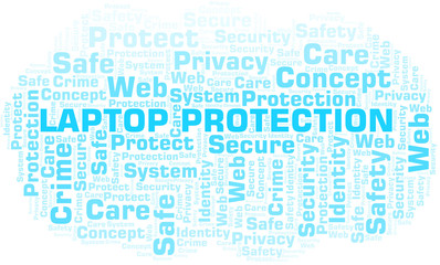 Laptop Protection word cloud. Wordcloud made with text only.
