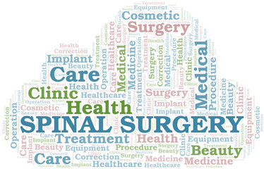 Spinal Surgery word cloud vector made with text only.