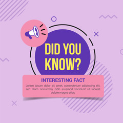 Did you know with purple circle and megaphone - 281588342