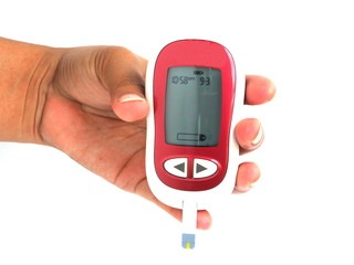 Glucose meter isolated on white background.