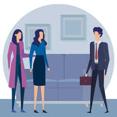 Obraz premium elegant business people workers in the livingroom