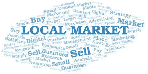 Fototapeta premium Local Market word cloud. Vector made with text only.