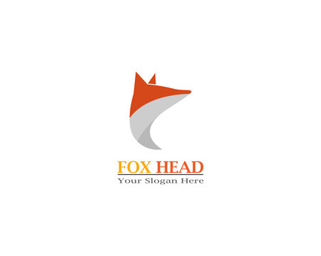 Fox head animal logo and symbol template