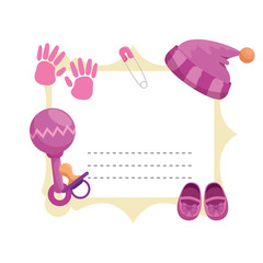baby shower card with set accessories