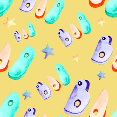 Beautiful pattern on the theme of Halloween. Bright and colorful watercolor. Suitable for printing on fabric and paper.