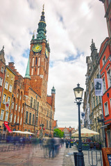 Stone streets and tourists Gdansk