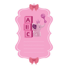 baby shower card with little elephant