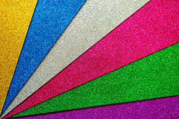 Fototapeta premium Set of multicolored foamiran sheets with sparkles