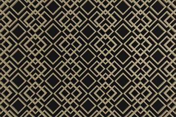 black background with diamond wood blocks, abstract 3d render 