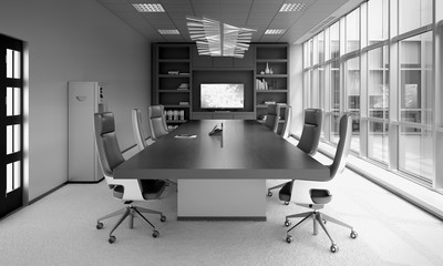 modern meeting room 3d rendering image