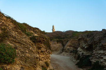 Tel Aviv and Old Yaffa city public park panoramic view Israel