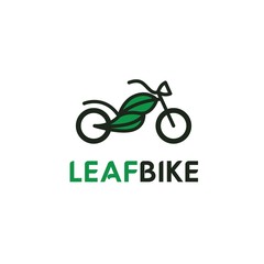 green eco leaf bike logo design