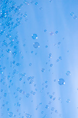 soap bubbles on a blue background