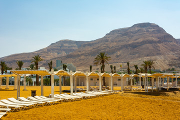 Israeli coast of the Dead Sea Ein Bokek Israel