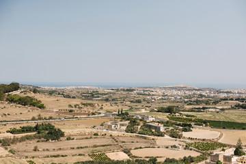 Fototapeta na wymiar Nature landscape of a field in Malta 