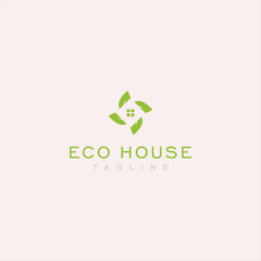 ECO HOUSE LOGO . VECTOR ILLUSTRATION. MODERN STYLE