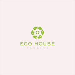 ECO HOUSE LOGO DESIGN. SIMPLE AND MODERN STYLE