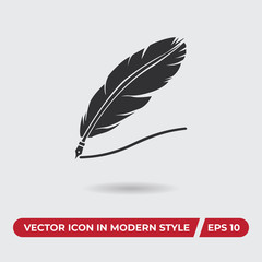 Quill vector icon in modern style for web site and mobile app