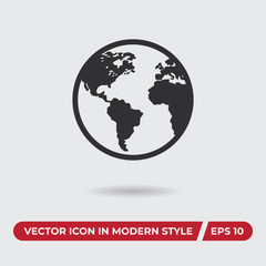 World vector icon in modern style for web site and mobile app
