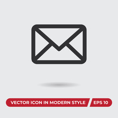 Envelope vector icon in modern style for web site and mobile app