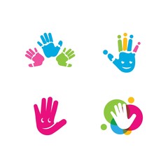 Fototapeta premium kids hands logo