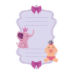 baby shower card with little newborn