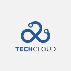 Fototapeta premium Logo design templates for cloud technology