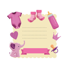 baby shower card with set accessories