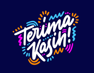Hand-drawn typographic composition in indonesian language, "Thank you" (Terima Kasih)