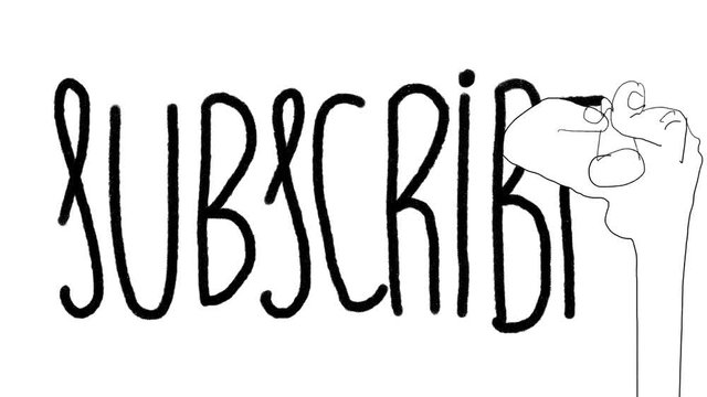 Subscribe button colored hand drawn 2d cartoon animation