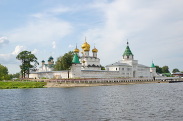 Holy Trinity Ipatievsky male monastery on Kostroma River in old russian city Kostroma, Yaroslavl region. The Golden Ring of Russia 