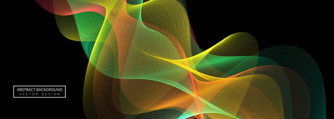 Elegant colorful wave banner template design