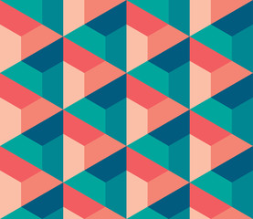 Decorative pattern for the background, tile and textiles. It is assembled from modular parts. Vector. Seamless.