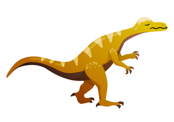yellow pachycephalosaurus dinosaur lizard on white background frail weak weak dgorchichny color, small hands, sad, isolated on white background in full growth