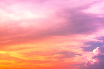 gradient sky and Cumulonimbus  cloud in bright rainbow colors and Colorful smooth sky in sunset