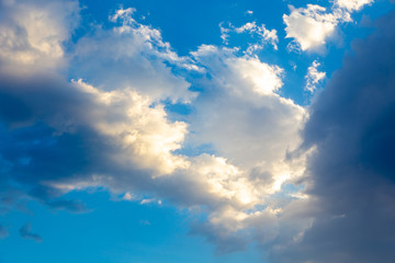 blue sky with white clouds. Natural background.