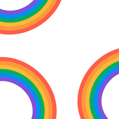Set of beautiful rainbow illustration. Rainbow vector elements