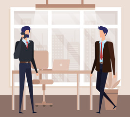 elegant businessmen workers in the office