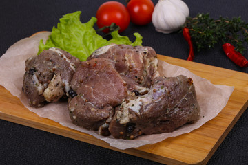 Marinated pork meat ready for coocking