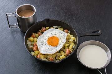 ソーセージハッシュ　American Breakfast, Sausage hash