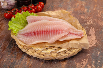 Raw tilapia fish