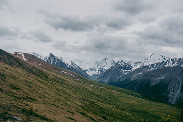 Snow tops of Altai Mountains