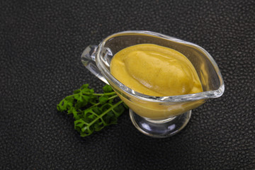 Mustard sauce in the bowl