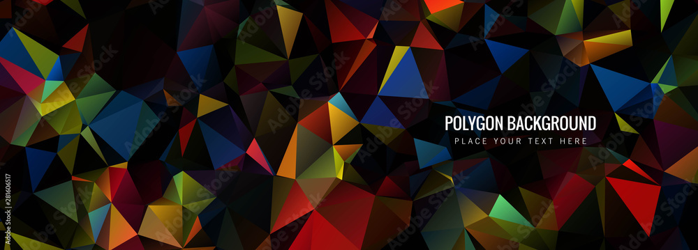 Wall mural abstract colorful polygon technology header vector
